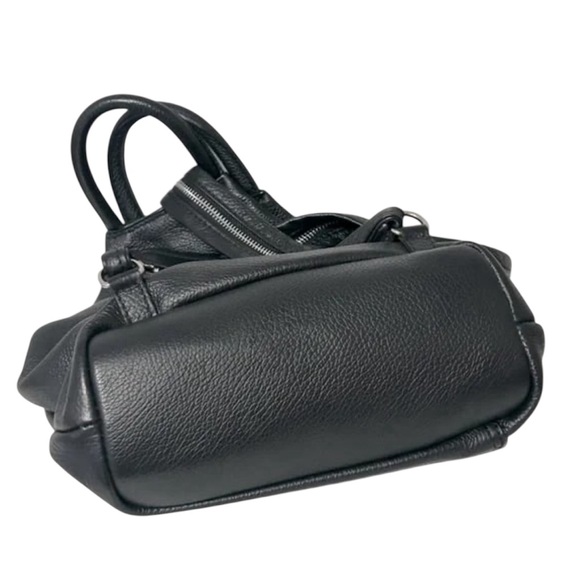 Valentina Italia Carrano Sling Backpack Black Pebbled Leather Duel Handle Bag main image 4